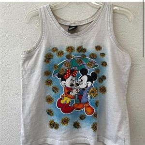 Vintage Mickey Unlimited Mickey and Minnie Graphic Tank Top Shirt Disney Size M